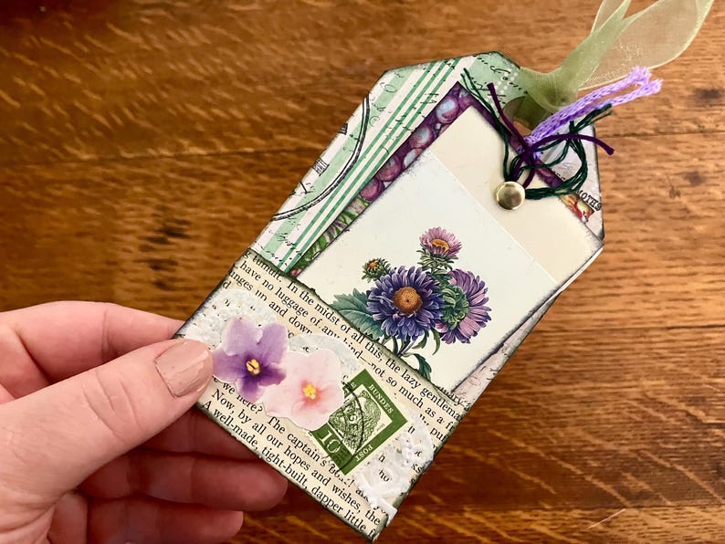 Handmade Vintage Floral Junk Journal Tags With Pockets - Set of 3 - Etsy