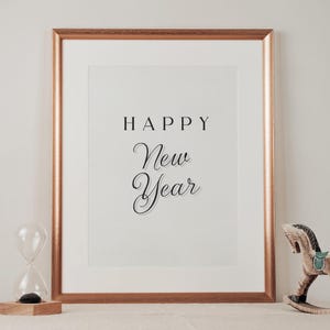 Minimalist Set of 3 New Year&#39;s Eve Prints, New Year&#39;s Eve Printable Home Decor, New Year&#39;s Eve Decoration, Black and White, Digital Download