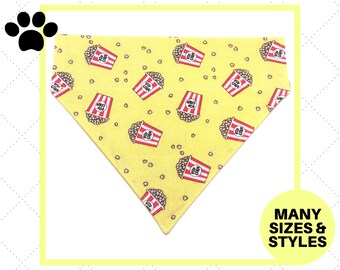 Snoopy with Popcorn Slip Through Collar No Tie Pet Bandana