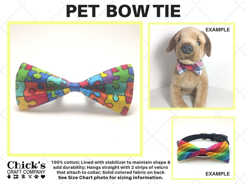 Flower Bandana Neck Tie Bow Tie Custom Over the Collar Colorful Puzzle Pet Accessory