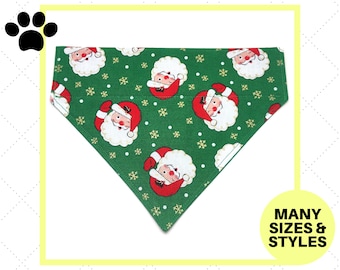 Santa Claus Green Pet Accessory - Over-the-Collar - Custom - Bandana, Bow Tie, Neck Tie