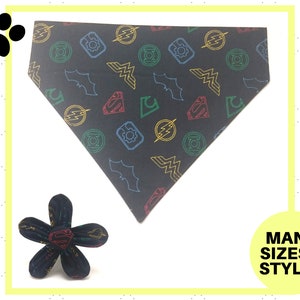 Super Hero Pet Accessory - Over the Collar - Custom - Bandana, Bow Tie, Neck Tie, Flower