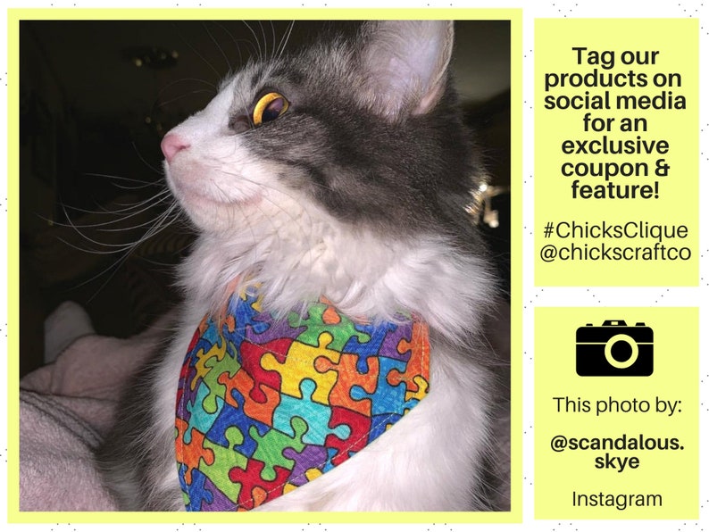 Flower Bandana Neck Tie Bow Tie Custom Over the Collar Colorful Puzzle Pet Accessory