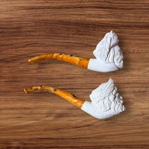 2 pipes for one price Handmade Block Meerschaum Pipe
