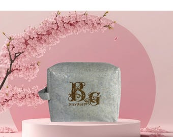 Floral Makeup Bag: Handmade Cotton Cosmetic Organizer with Dividers