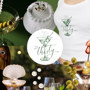 Talk Thirty To Me Tank Top Women | 30th Birthday Shirt with Martini Print Dirty Martini Birthday Shirt Dirty Thirty Tiny Bit Older Dirty 30