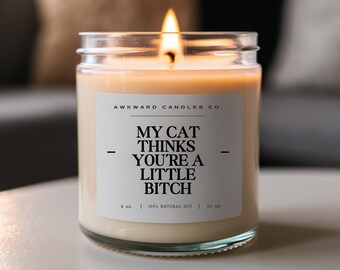 Sassy Cat Lover Soy Candle | My Cat Thinks You're A Bitch