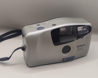 Vintage Nikon BF100 35mm Point and Shoot Film Camera - Big Finder Edition - Silver - Tested & Working - Retro 90s Photography