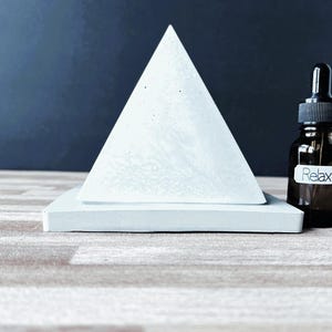 Concrete & Lava Rock Essential Oil Diffuser: Pyramid Aromatherapy Decor