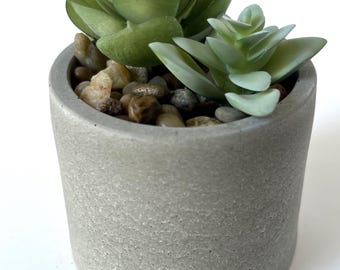 Handmade Concrete Succulent Planter: Small Cement Pot (3.15" Diameter)