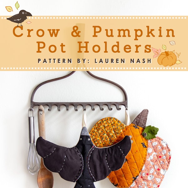 PDF Pattern Bundle- Crow and Pumpkin Pot Holders