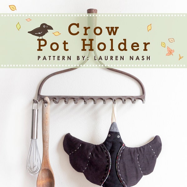 PDF Sewing Pattern- Crow Pot Holder