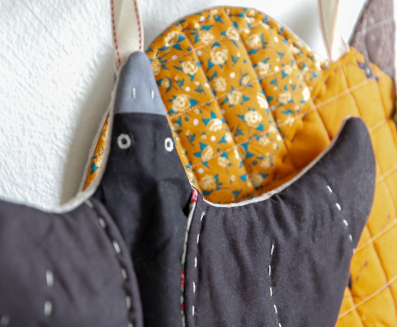 PDF Sewing Pattern- Crow Pot Holder image 3
