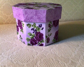 Cartonnage Hexagon Box Fabric Covered Storage Sturdy