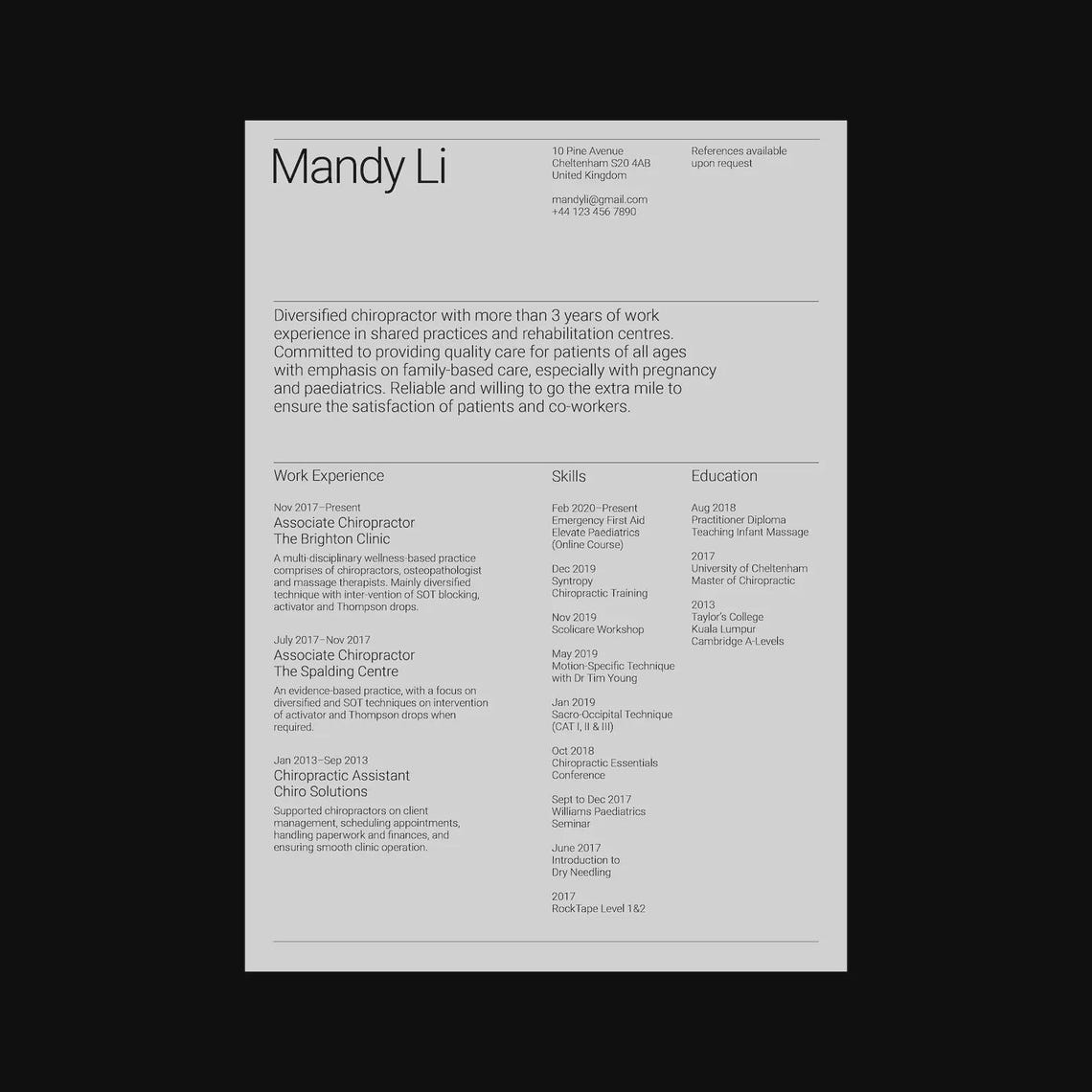 A4 Adobe Indesign Cv/resumé Template 1 (clean & Minimal) - Etsy