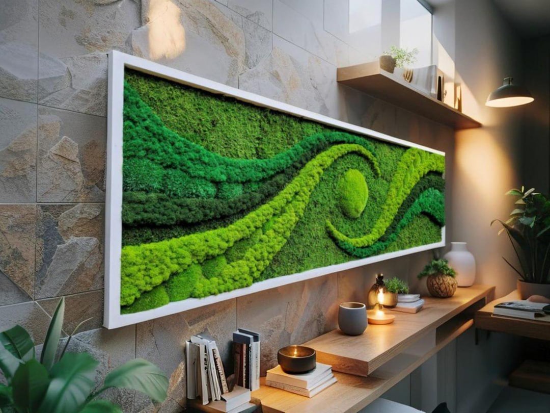 Handmade Preserved Moss Wall Art – Green Wall Panel, Nature-inspired ...