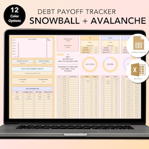 Debt Payoff Tracker – Creative Pastel | Excel & Google Sheets | Snowball + Avalanche