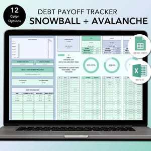 Debt Payoff Tracker – Cool Breeze | Excel & Google Sheets | Snowball + Avalanche