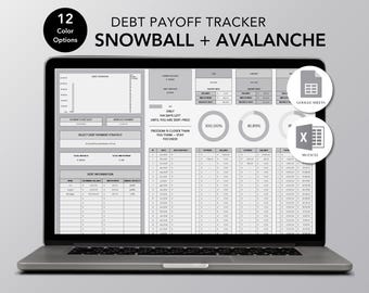 Debt Payoff Tracker – Steel Gray | Excel & Google Sheets | Snowball + Avalanche