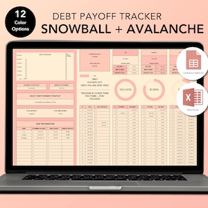 Debt Payoff Tracker – Lucky Peach | Excel & Google Sheets | Snowball + Avalanche