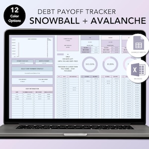 Debt Payoff Tracker – Neutral Pastels | Excel & Google Sheets | Snowball + Avalanche