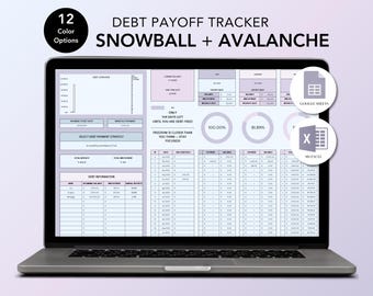 Debt Payoff Tracker – Neutral Pastels | Excel & Google Sheets | Snowball + Avalanche