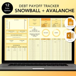 Debt Payoff Tracker – Excel & Google Sheets – Snowball and Avalanche Calculator –Credit Card, Loan Planner – Instant Download – Zesty Citrus