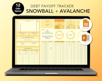 Debt Payoff Tracker – Excel & Google Sheets – Snowball and Avalanche Calculator –Credit Card, Loan Planner – Instant Download – Zesty Citrus