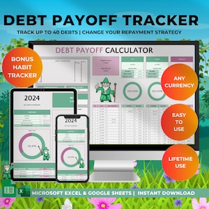 Debt Payoff Tracker Debt Snowball Avalanche Calculator Google Sheets Credit Card Loan Payoff Debt Free Planner Credit Utilization Rate 2025