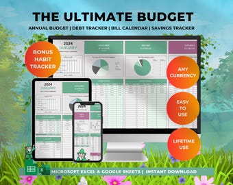 Simple Budget Planner for Google Sheets, Monthly Budget Spreadsheet, Paycheck Budget Tracker, Weekly Budget Template, Annual Budget