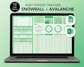 Debt Payoff Tracker – Forest Grace | Excel & Google Sheets | Snowball + Avalanche