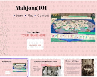 Presentación de Mahjong 101: plantilla de Canva editable para instructores