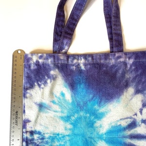 Tie Dyed One of a Kind Canvas Bag in Bright Blue & Purple!