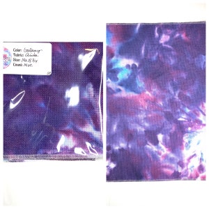 Hand Dyed Aida Fabric 14 count Galaxy - purple, pink, blue, white!