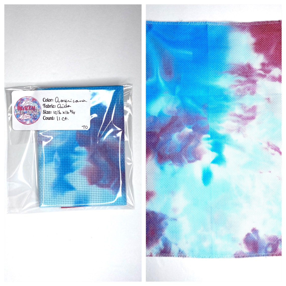 Hand Dyed Aida Fabric 11 Count Blue, Purple, Berry, White Etsy UK