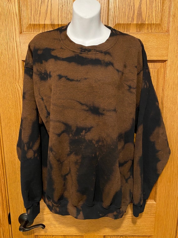 Bleach dye size Black and Copper Sweatshirt!