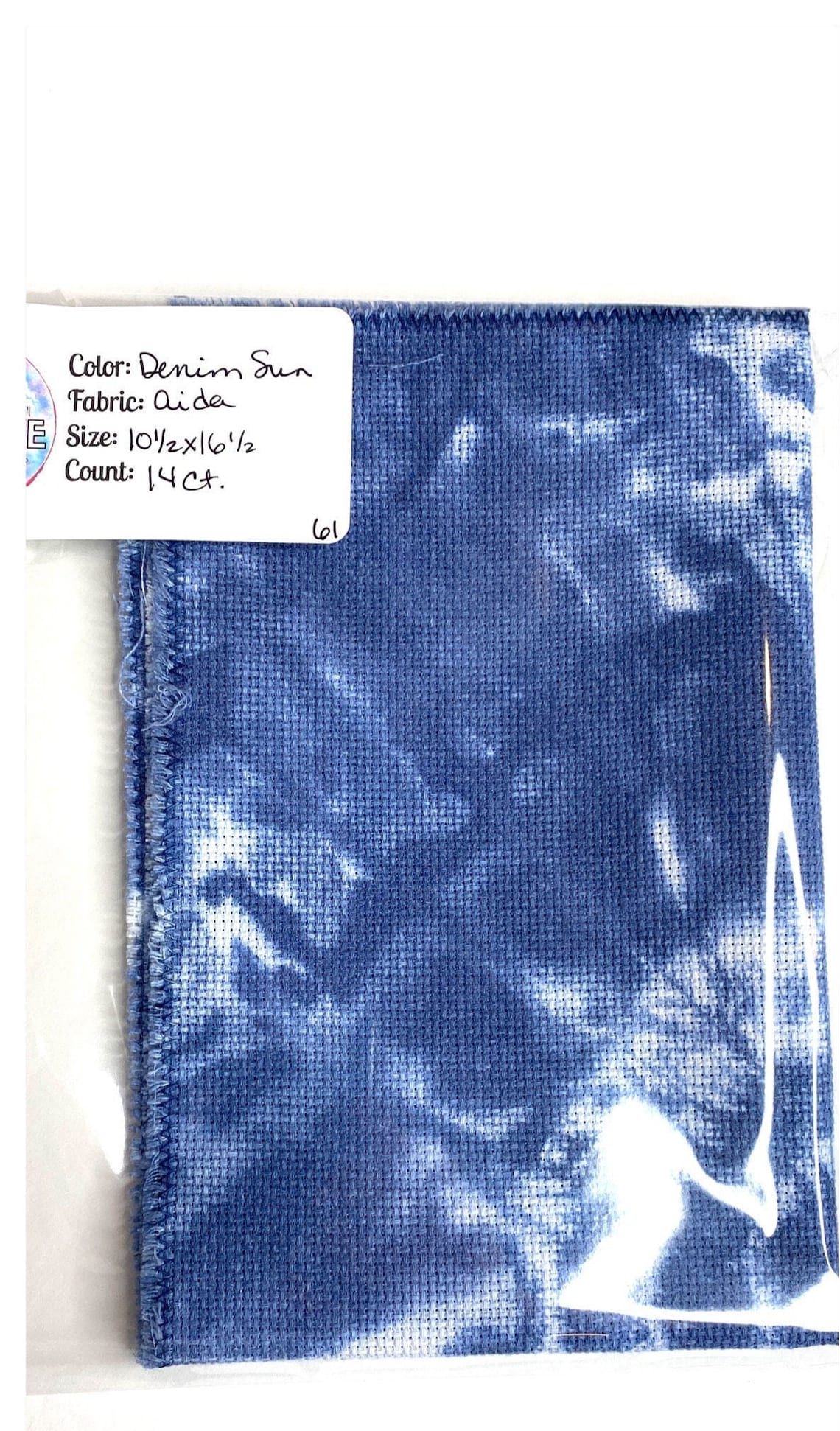 Hand Dyed Aida Fabric 14 Count Denim Blue & White Etsy UK