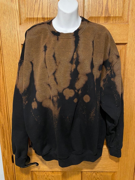 Bleach dye black sweatshirt sale