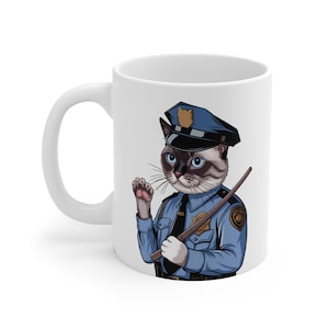 警察官用マグカップ、猫好きの方、警察官への贈り物、かわいいマグカップ、かっこいいマグカップ、警察官用マグカップ、猫用マグカップ、面白い猫用マグカップ、彼への贈り物、同僚への贈り物