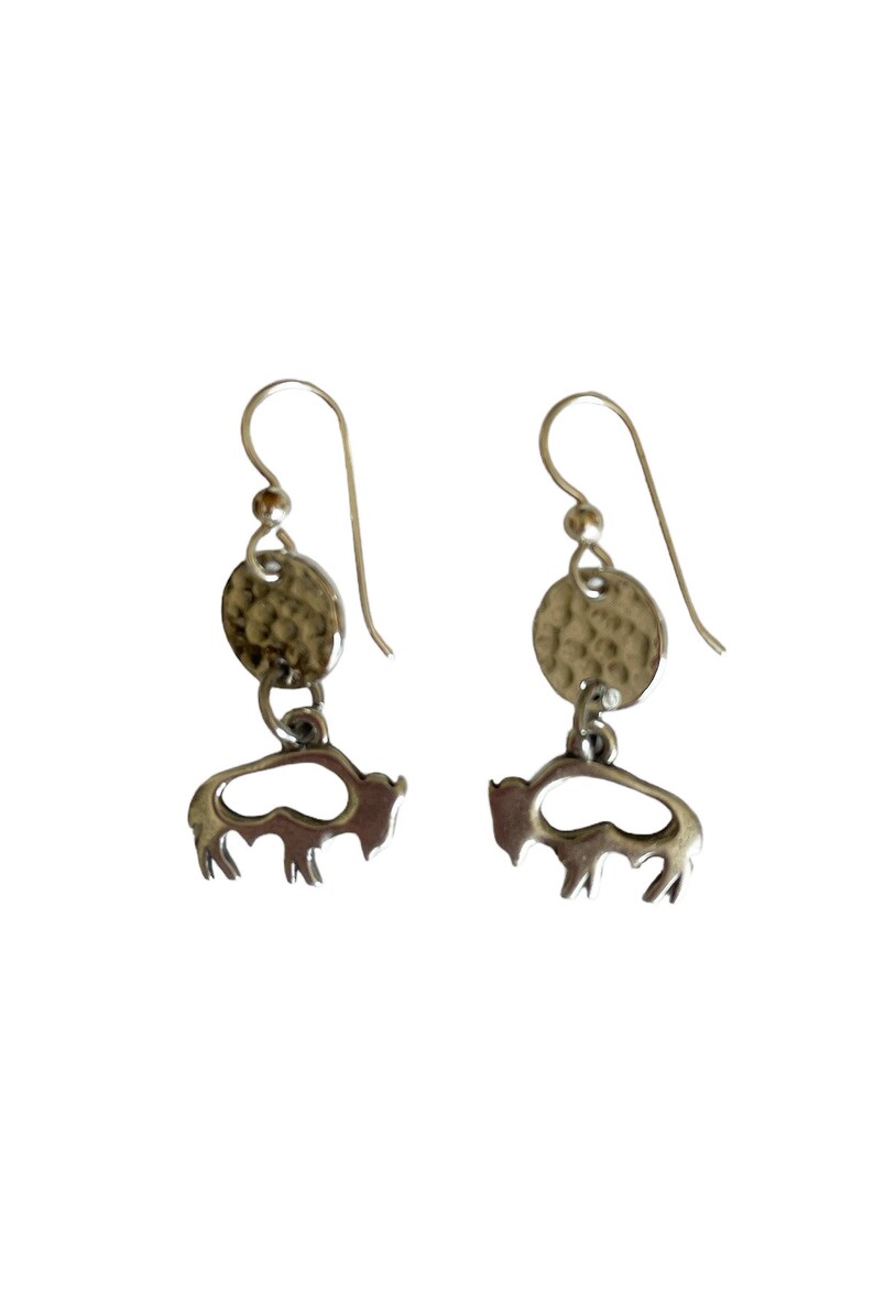 Silver Buffalo Earrings, Silver Buffalo, Bison Earrings, Buffalo Earrings, Silver Bison Earrings, Buffalo Herd Earrings, Buffalo Jewelry image 2