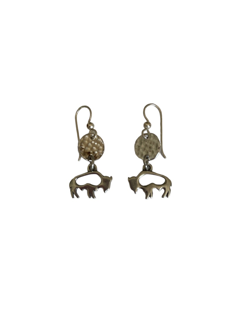 Silver Buffalo Earrings, Silver Buffalo, Bison Earrings, Buffalo Earrings, Silver Bison Earrings, Buffalo Herd Earrings, Buffalo Jewelry image 1