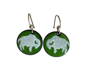 Marshall University Earrings, Buffalo Earrings, White Buffalo Earrings, Buffalo Jewelry, Penny Earrings, Bison Earrings, Buffalo on Penny