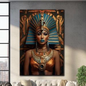 Cleopatra Glass Wall Art, Egyptian Queen Art, Egyptian Cleopatra Glass Decor, Egyptian Goddess Wall Art, Tempered Glass, Glass Printing Art