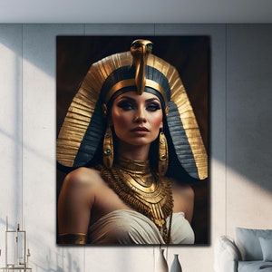 Cleopatra Wall Art,Tempered Glass Wall Art, Cleopatra Wall Decor,Egyptian Goddess,Glass Print,Large Wall Art,Egypt Wall Decor,Egyptian Queen