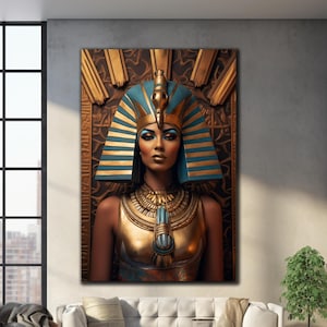 Cleopatra Glass Wall Art, Egyptian Queen Art, Egyptian Cleopatra Glass Decor, Egyptian Goddess Wall Art, Tempered Glass, Glass Printing Art