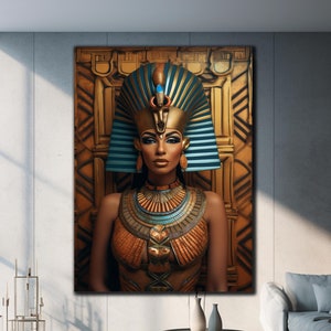 Cleopatra Glass Wall Art, Egyptian Queen Art, Egyptian Cleopatra Glass Decor, Egyptian Goddess Wall Art, Tempered Glass, Glass Printing Art