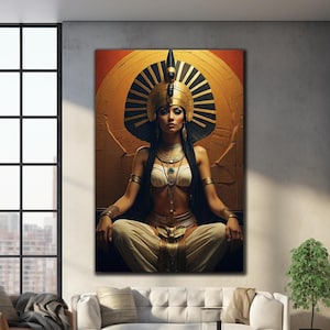 Cleopatra Wall Art,Tempered Glass Wall Art, Cleopatra Wall Decor,Egyptian Goddess,Glass Print,Large Wall Art,Egypt Wall Decor,Egyptian Queen