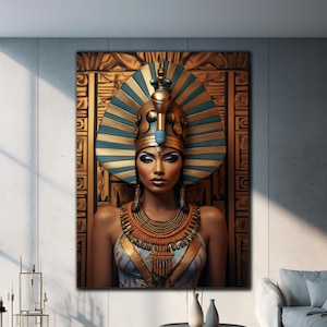Cleopatra Glass Wall Art, Egyptian Queen Art, Egyptian Cleopatra Glass Decor, Egyptian Goddess Wall Art, Tempered Glass, Glass Printing Art
