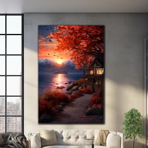 Landscape Glass Wall Art, Glass Printing, Extra Large Wall Art, Tempered Glass Wall Art, Nature Landscape, Wall Hangings, Scenic Landscape