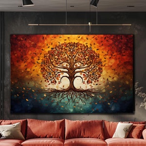 Tree of Life UV Printed Tempered Glass, Popular Glass Art Gift, Housewarming Gift, Large Wall Art, Wall Decor, Home Decor, Nature Wall Art